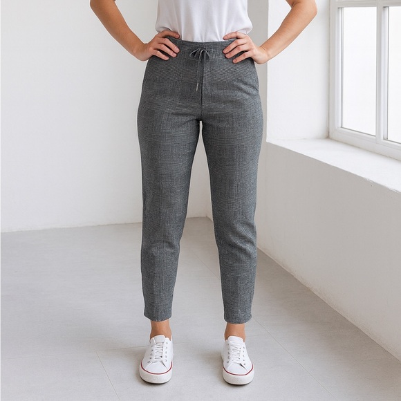 Kaffe Denmark Grey casual business tweed drawstring waist  40 / 8 M - Picture 1 of 5